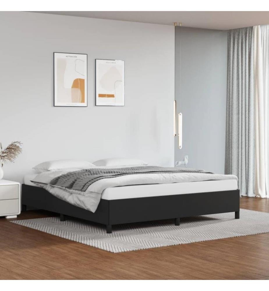 Bettgestell Schwarz 160x200 cm Kunstleder