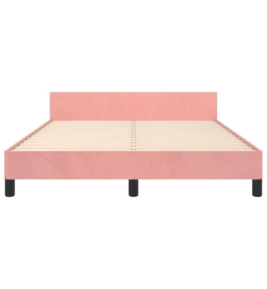 Bettgestell mit Kopfteil Rosa 140x200 cm Samt