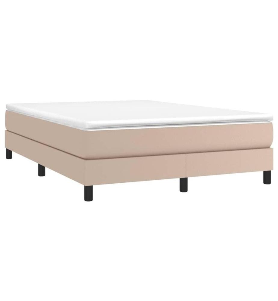 Boxspringbett Cappuccino-Braun 140x190 cm Kunstleder