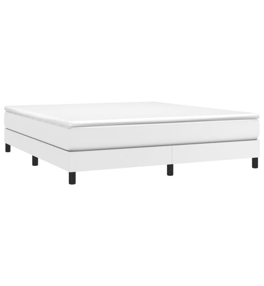 Boxspringbett Weiss 160x200 cm Kunstleder