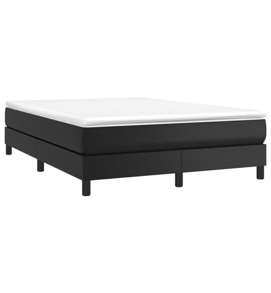 Boxspringbett Schwarz 140x190 cm Kunstleder