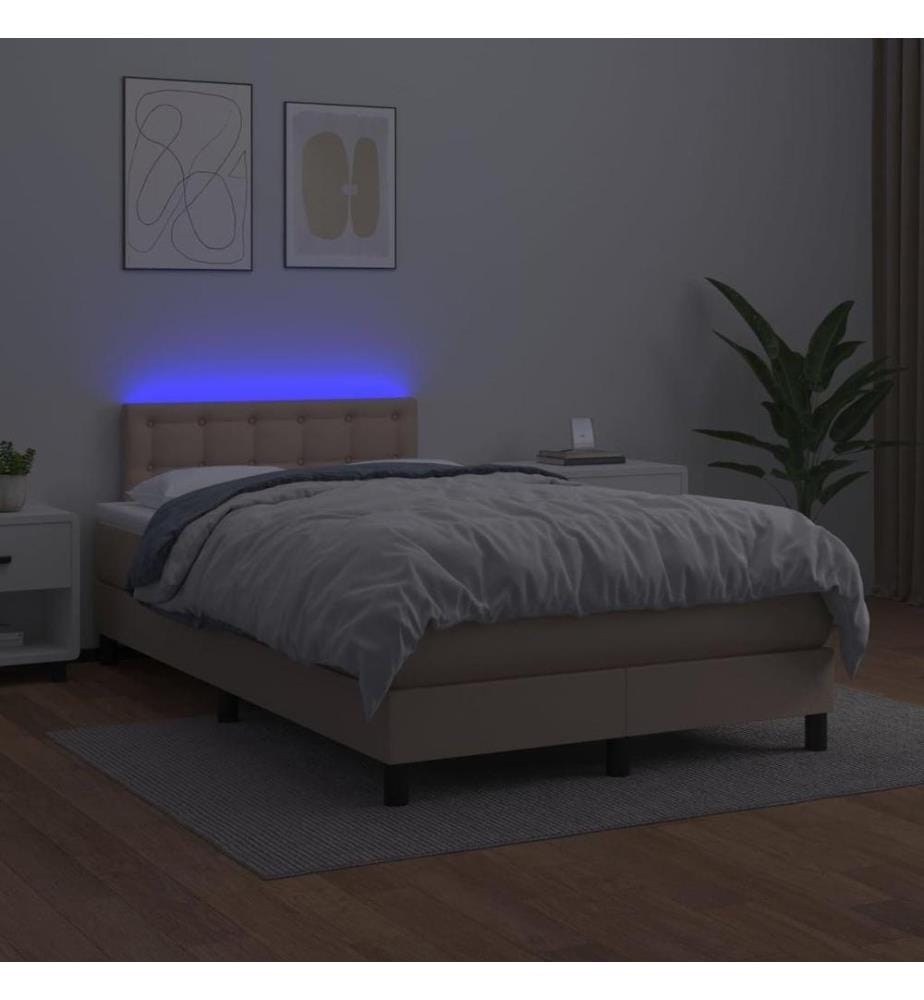 Boxspringbett mit Matratze & LED Cappuccino-Braun 120x200cm