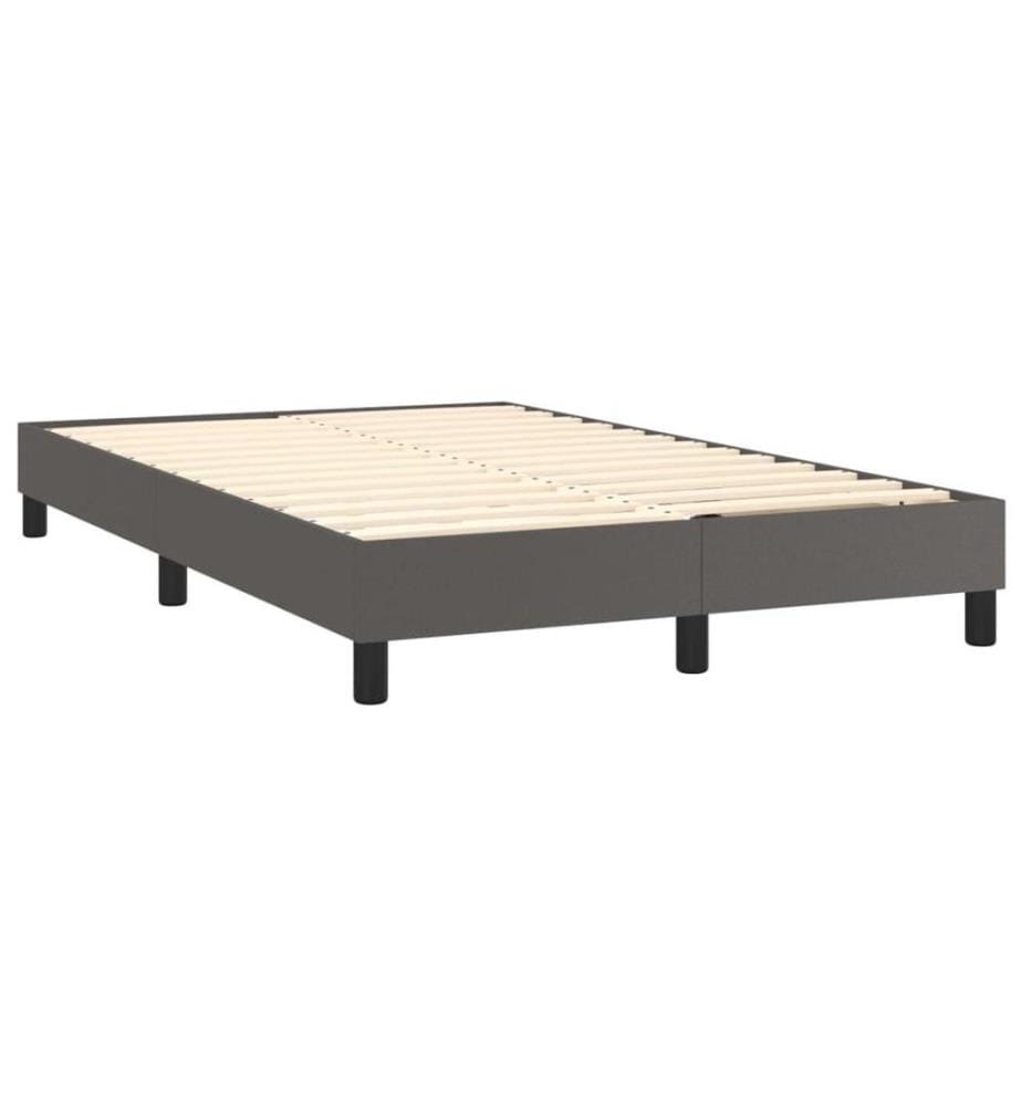 Boxspringbett mit Matratze Grau 120x200 cm Kunstleder