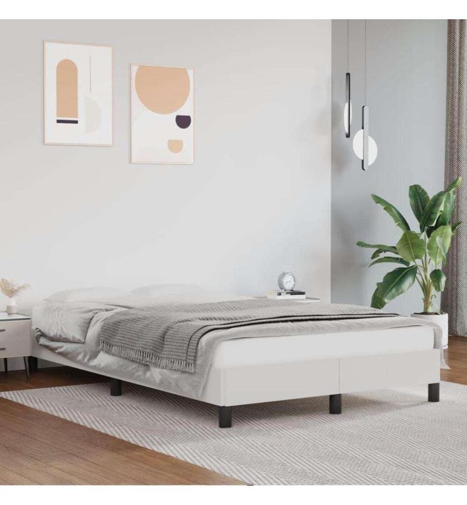 Bettgestell Weiss 120x200 cm Kunstleder