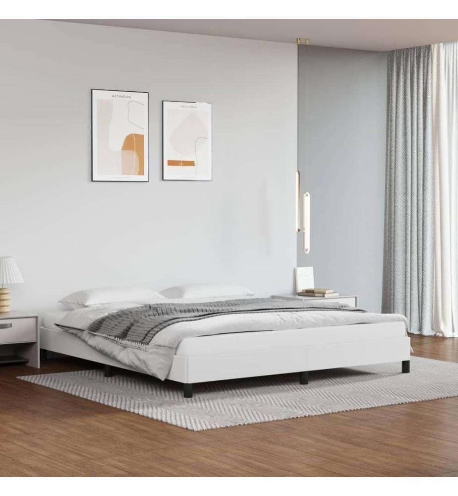 Bettgestell Weiss 180x200 cm Kunstleder