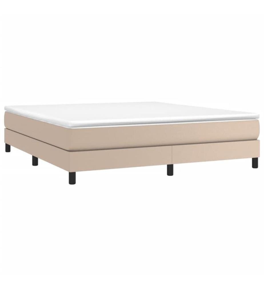 Boxspringbett Cappuccino-Braun 160x200 cm Kunstleder