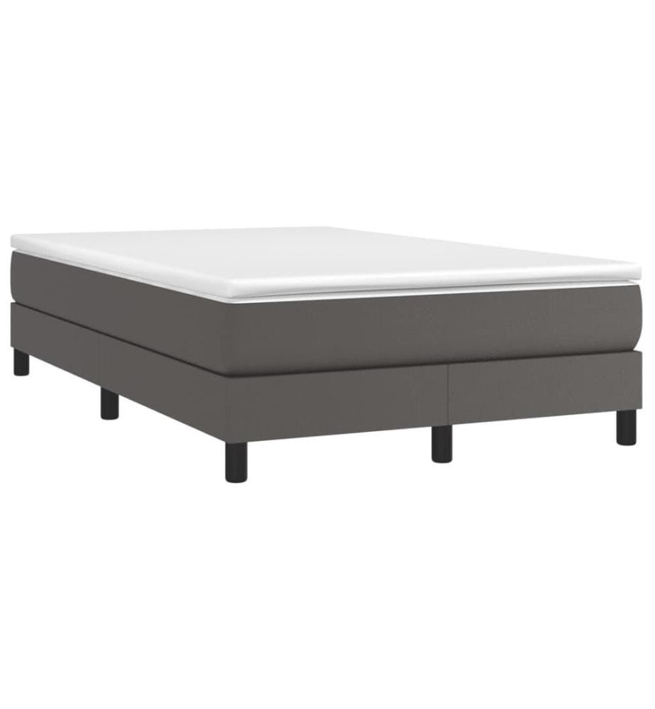 Boxspringbett Grau 120x200 cm Kunstleder