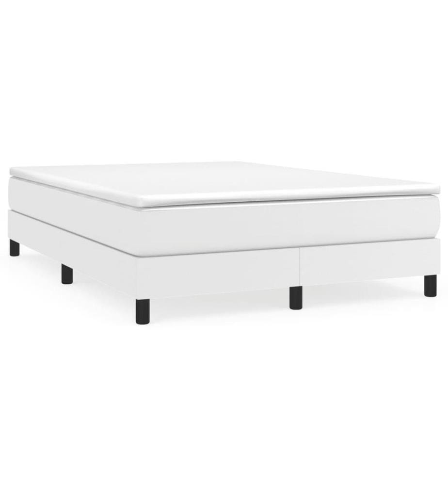 Boxspringbett Weiss 140x200 cm Kunstleder