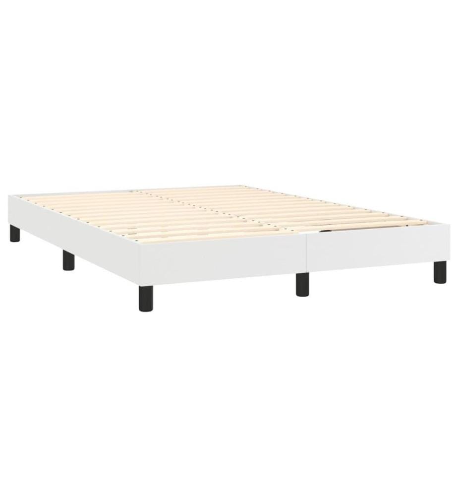 Boxspringbett Weiss 140x200 cm Kunstleder