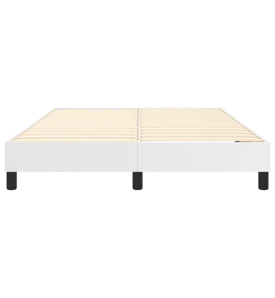 Boxspringbett Weiss 140x200 cm Kunstleder
