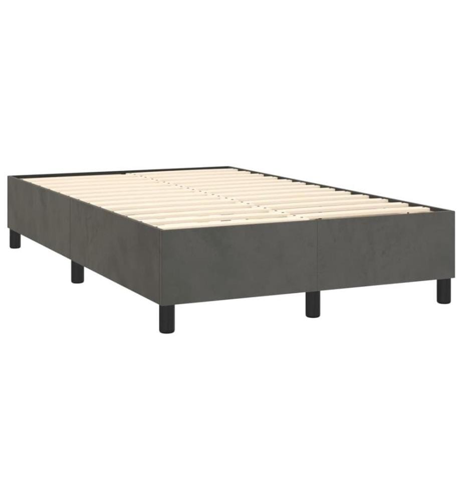Boxspringbett mit Matratze & LED Dunkelgrau 120x200 cm Samt