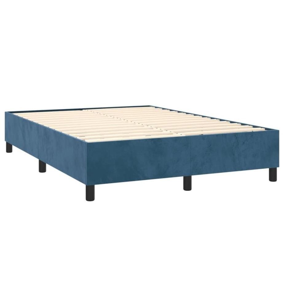 Boxspringbett mit Matratze & LED Dunkelblau 140x200 cm Samt