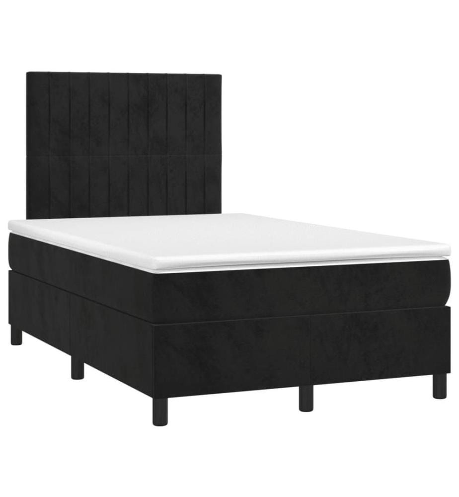 Boxspringbett mit Matratze Schwarz 120x200 cm Samt
