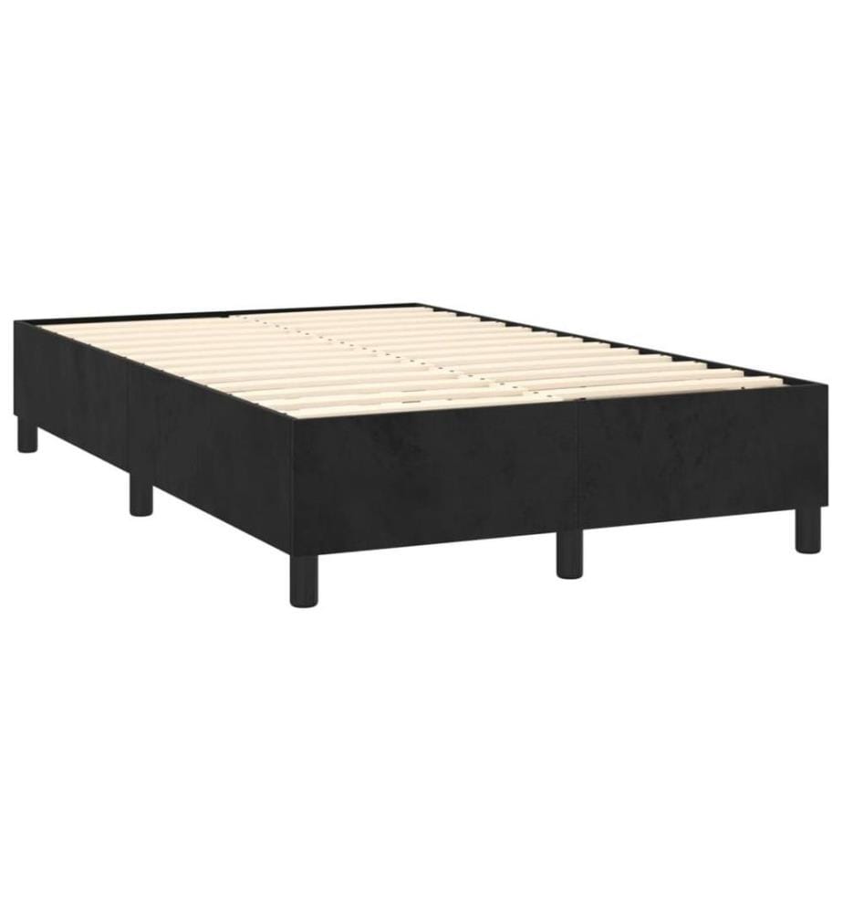 Boxspringbett mit Matratze Schwarz 120x200 cm Samt