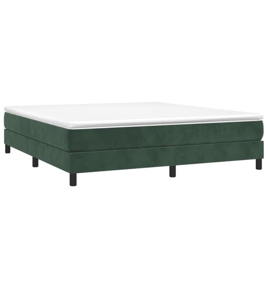 Boxspringbett mit Matratze Dunkelgrün 160x200 cm Samt