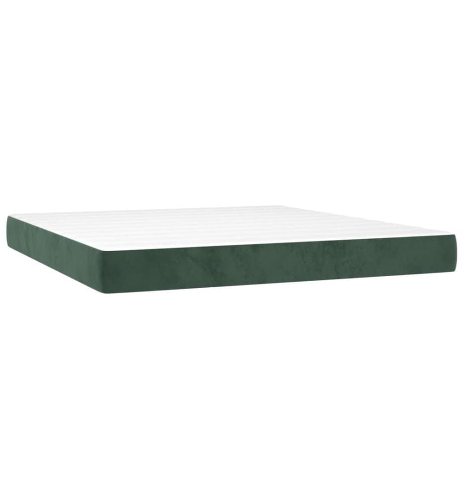 Boxspringbett mit Matratze Dunkelgrün 160x200 cm Samt