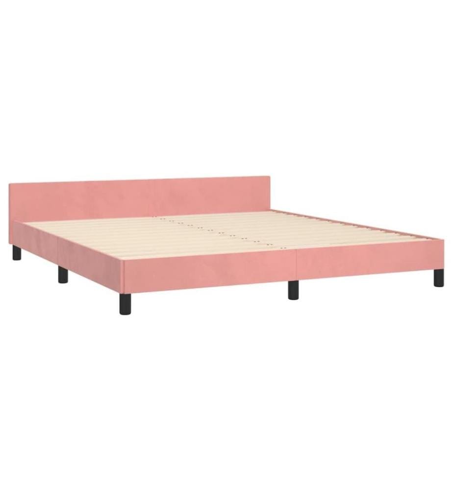 Bettgestell mit Kopfteil Rosa 160x200 cm Samt