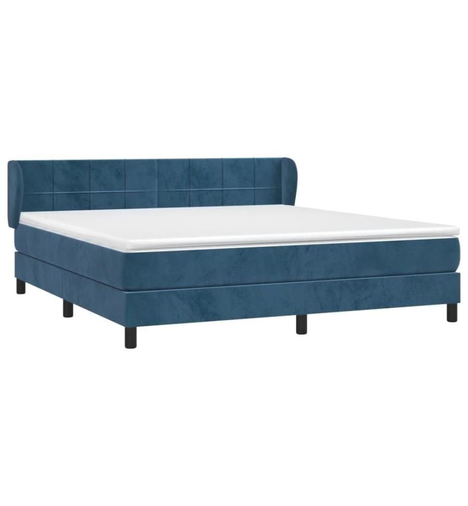 Boxspringbett mit Matratze Dunkelblau 180x200 cm Samt