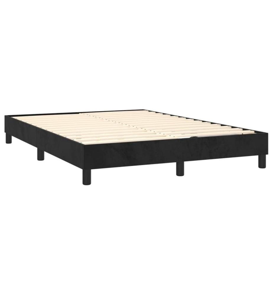 Boxspringbett mit Matratze Schwarz 140x190 cm Samt