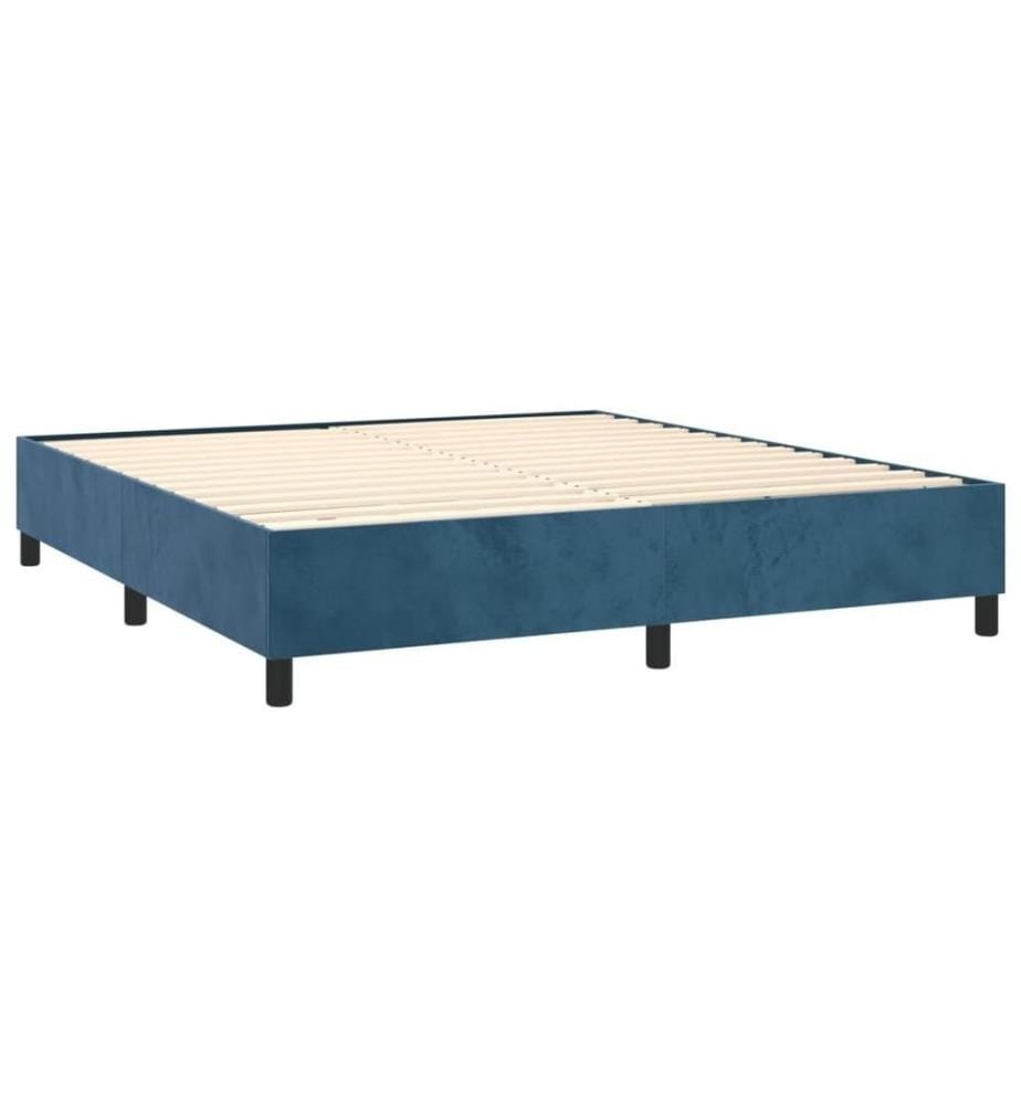 Boxspringbett mit Matratze Dunkelblau 180x200 cm Samt