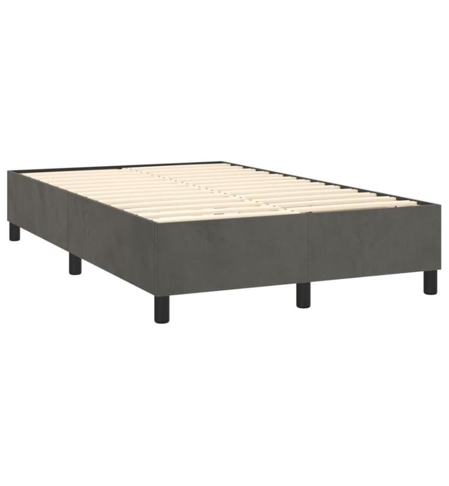 Boxspringbett mit Matratze & LED Dunkelgrau 120x200 cm Samt