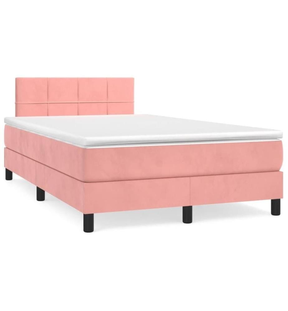 Boxspringbett mit Matratze Rosa 120x200 cm Samt