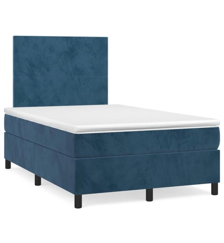 Boxspringbett mit Matratze Dunkelblau 120x200 cm Samt