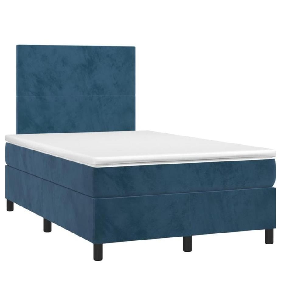 Boxspringbett mit Matratze Dunkelblau 120x200 cm Samt