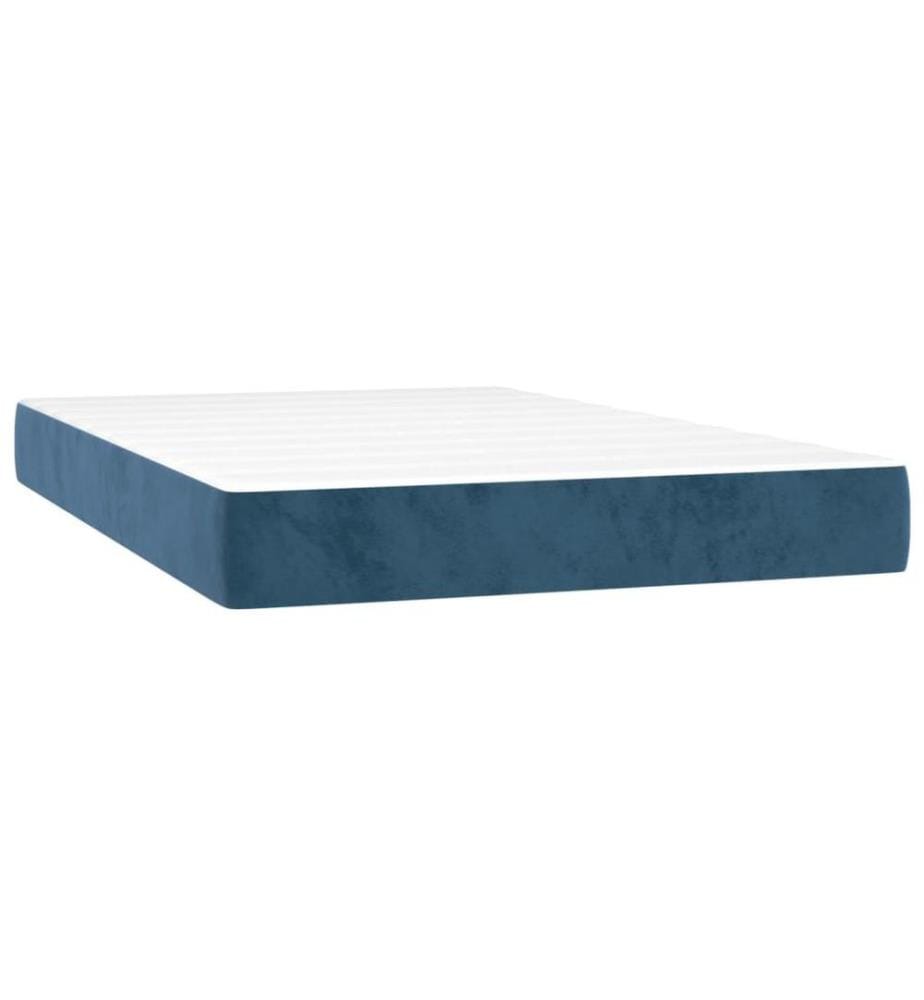 Boxspringbett mit Matratze Dunkelblau 120x200 cm Samt