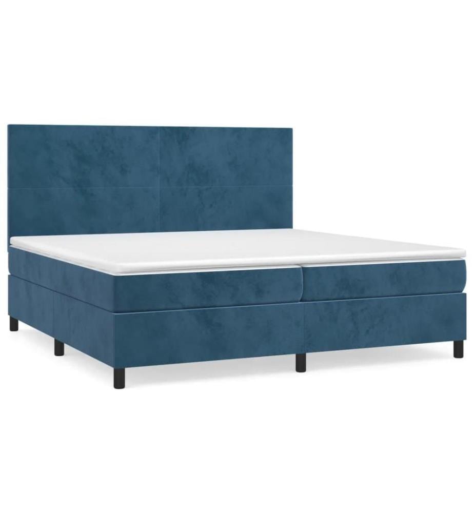 Boxspringbett mit Matratze Dunkelblau 200x200 cm Samt