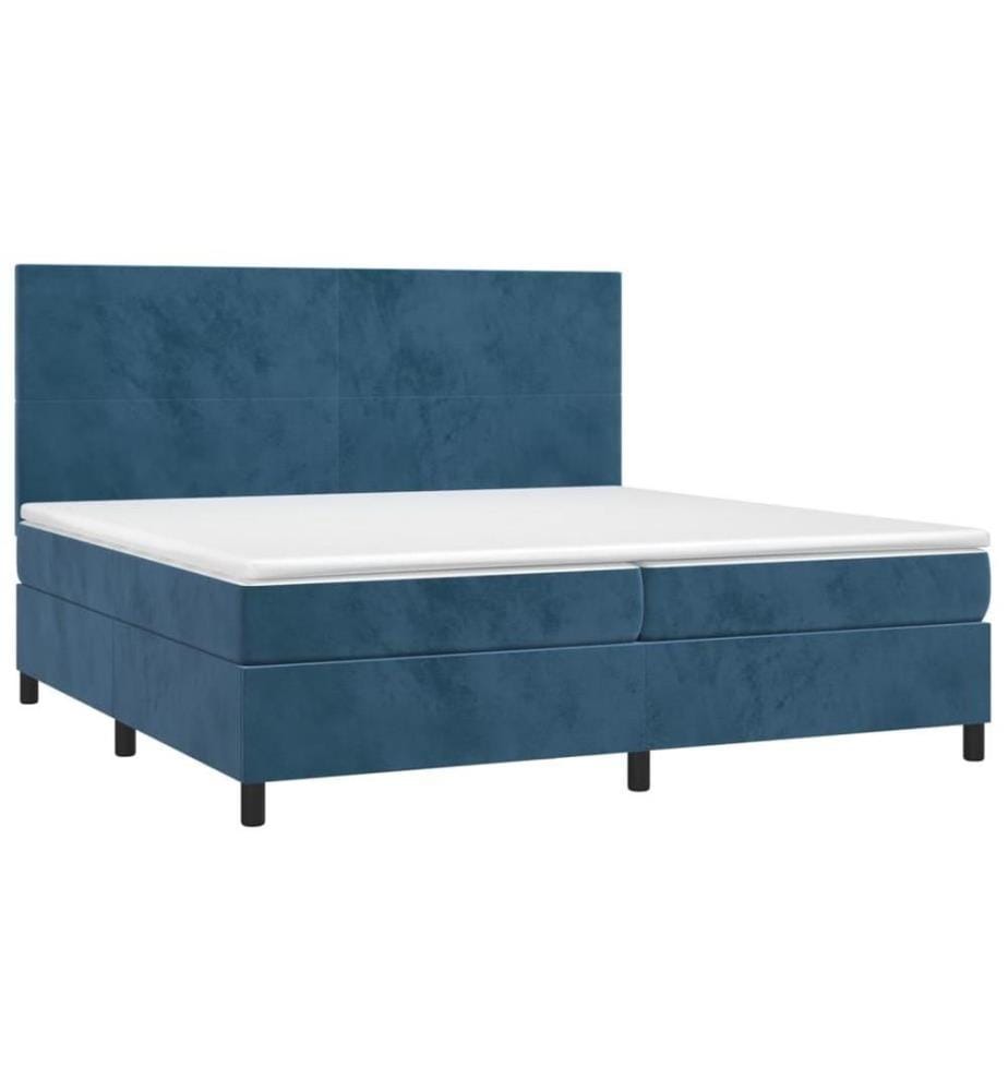 Boxspringbett mit Matratze Dunkelblau 200x200 cm Samt