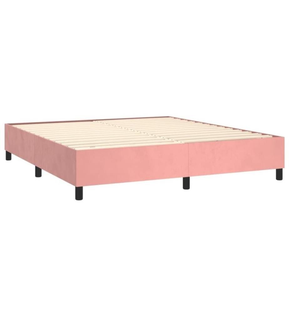 Boxspringbett mit Matratze Rosa 160x200 cm Samt