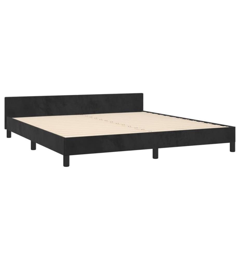 Bettgestell mit Kopfteil Schwarz 180x200 cm Samt