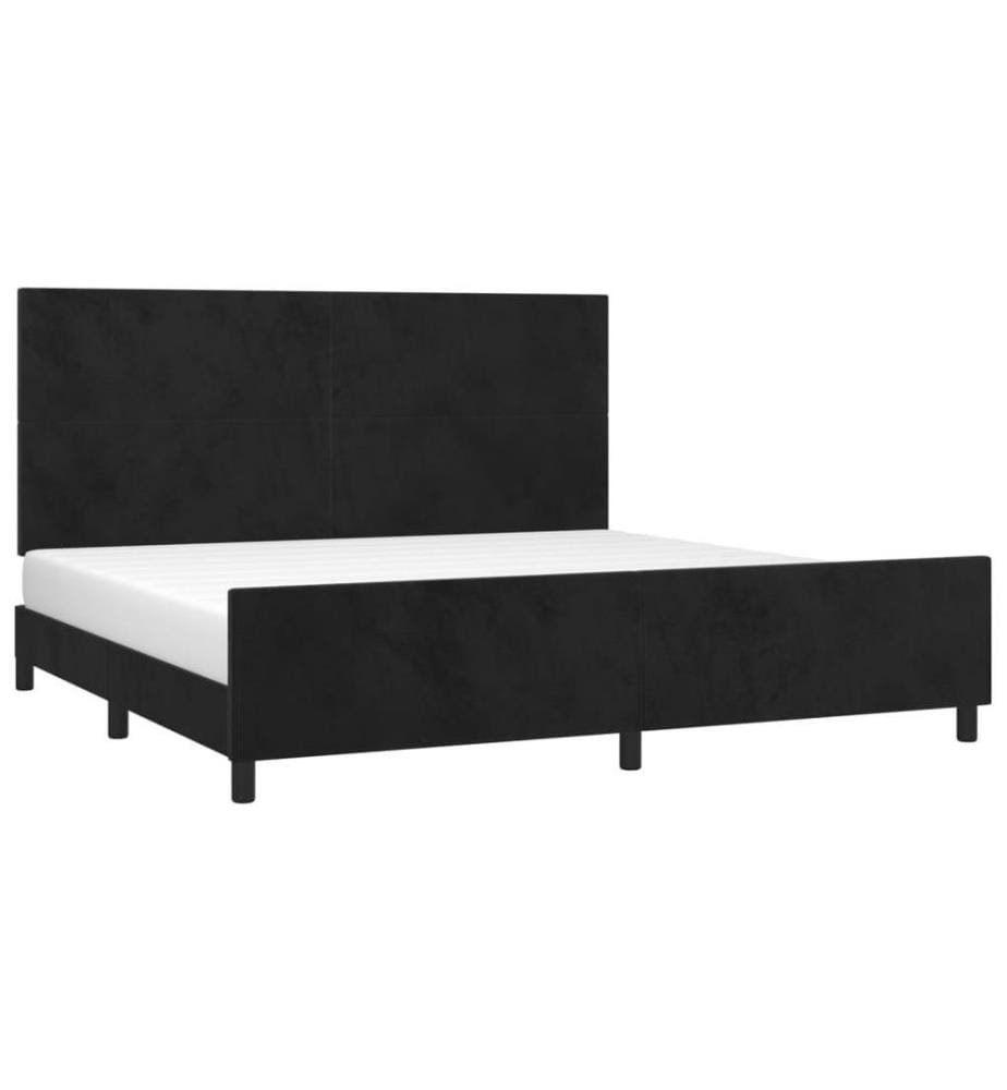 Bettgestell mit Kopfteil Schwarz 200x200 cm Samt