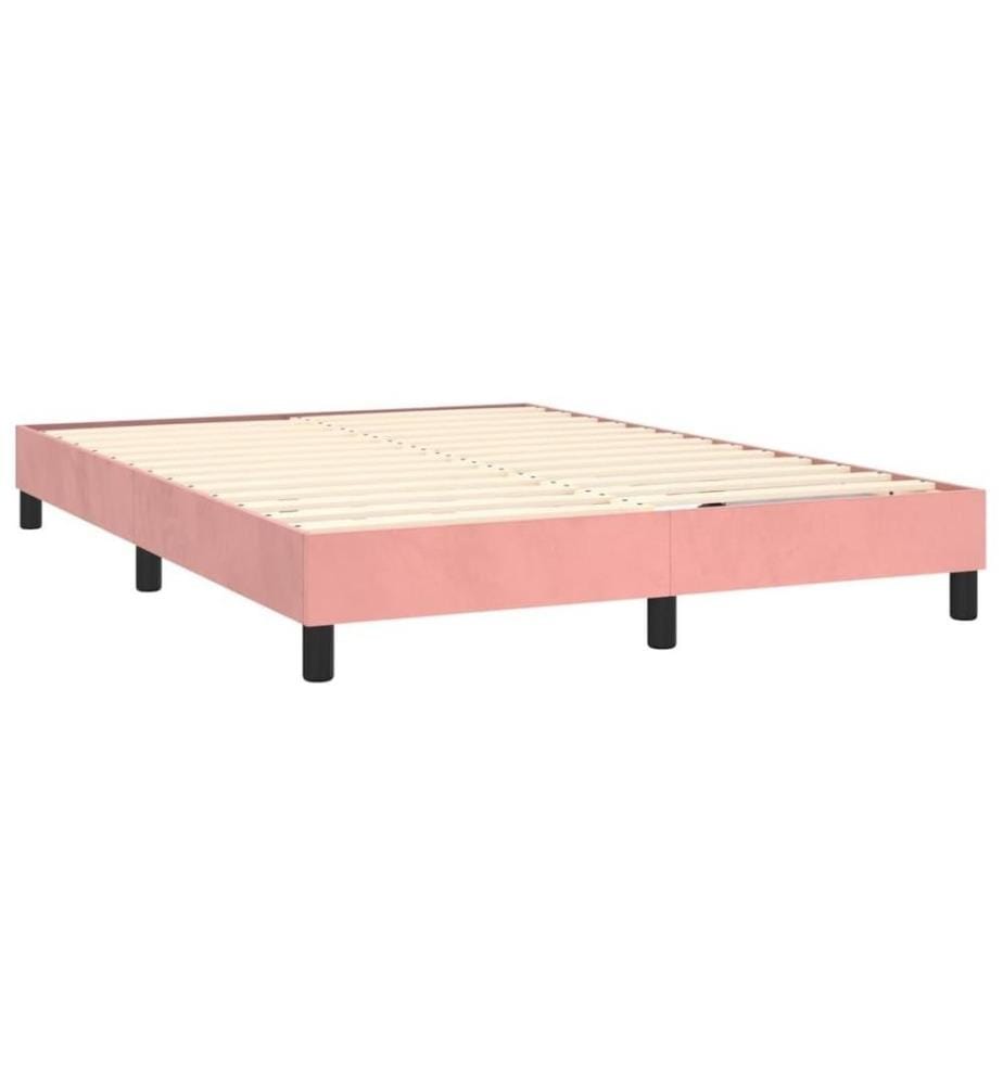 Boxspringbett mit Matratze Rosa 140x200 cm Samt