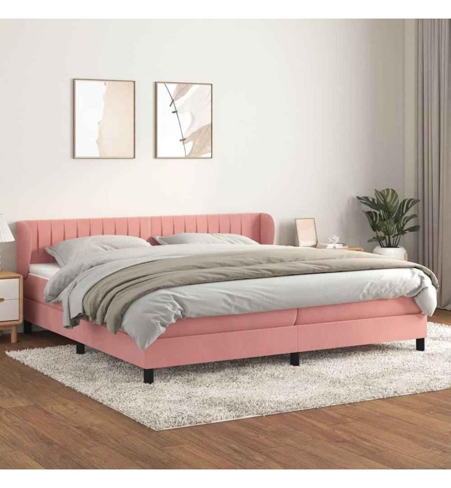 Boxspringbett mit Matratze Rosa 200x200 cm Samt