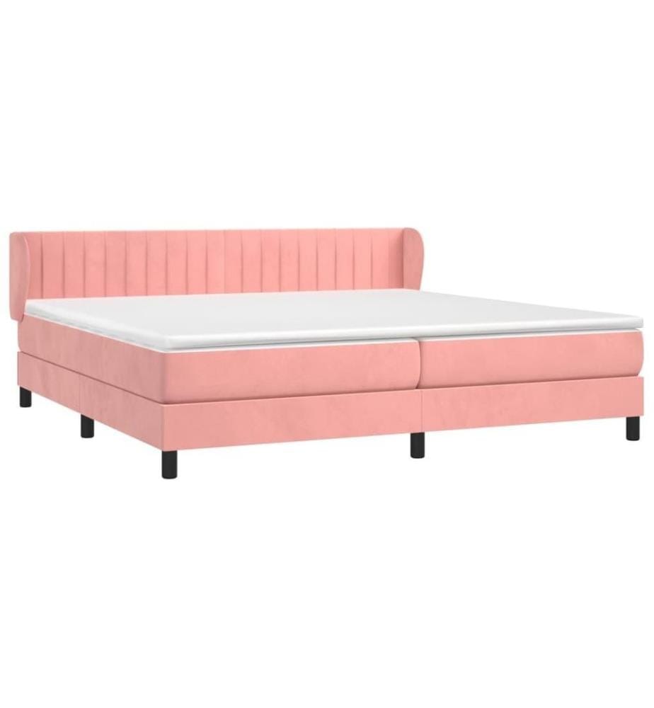 Boxspringbett mit Matratze Rosa 200x200 cm Samt