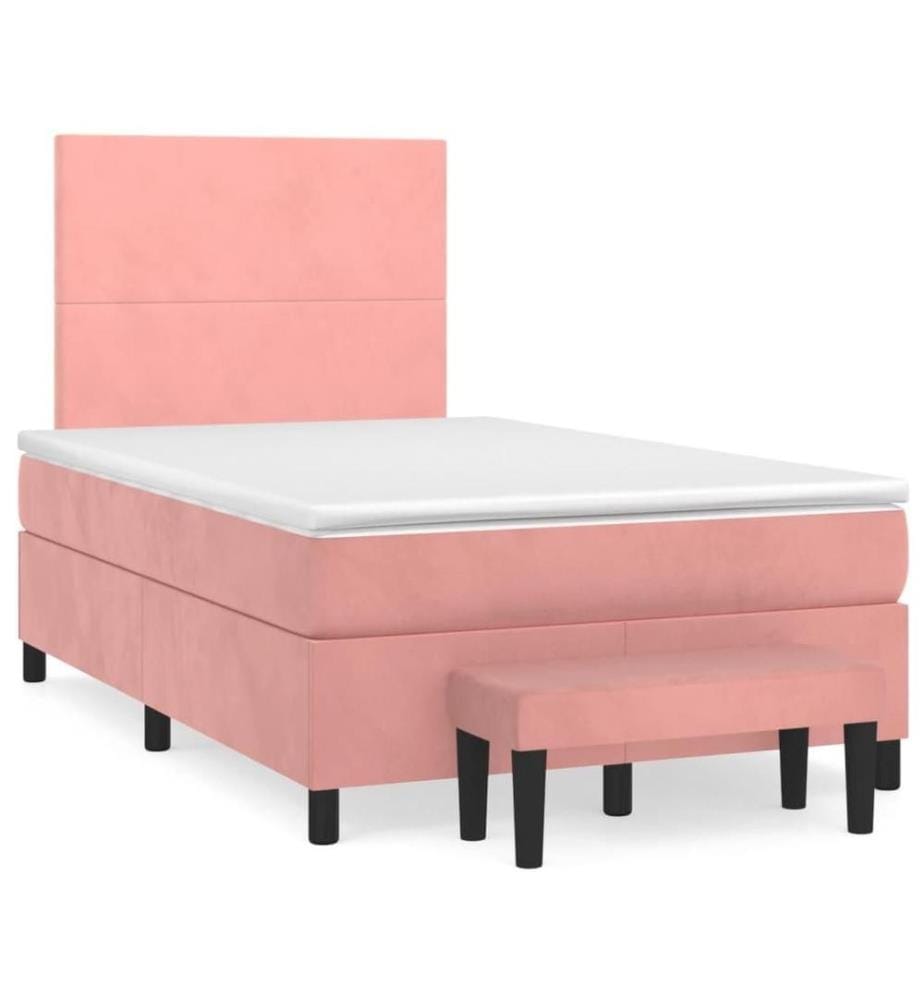 Boxspringbett mit Matratze Rosa 120x200 cm Samt
