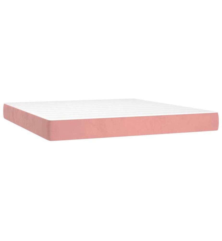 Boxspringbett mit Matratze Rosa 160x200 cm Samt