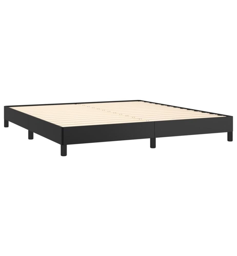 Boxspringbett mit Matratze Schwarz 180x200 cm Kunstleder