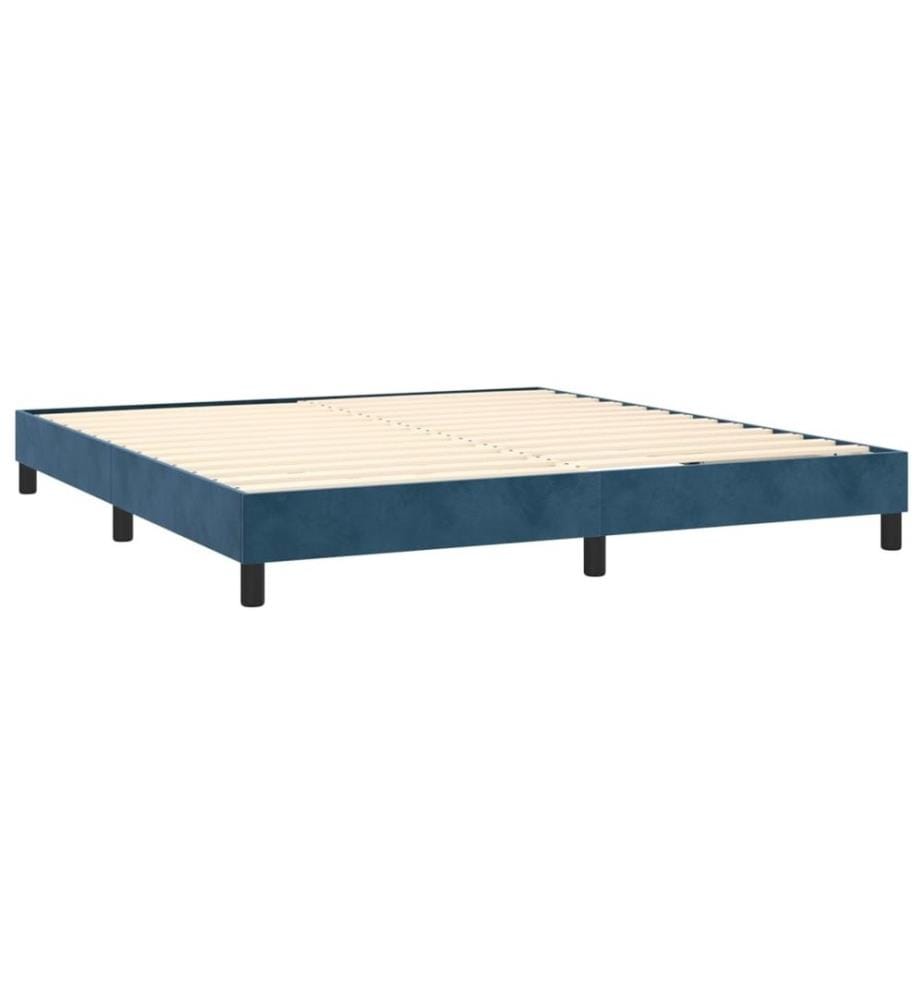 Boxspringbett mit Matratze Dunkelblau 160x200 cm Samt