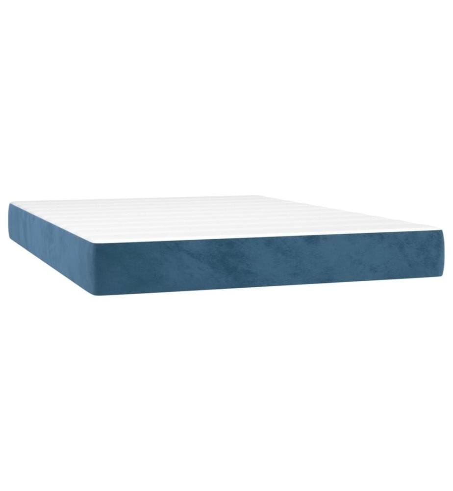 Boxspringbett mit Matratze Dunkelblau 140x200 cm Samt
