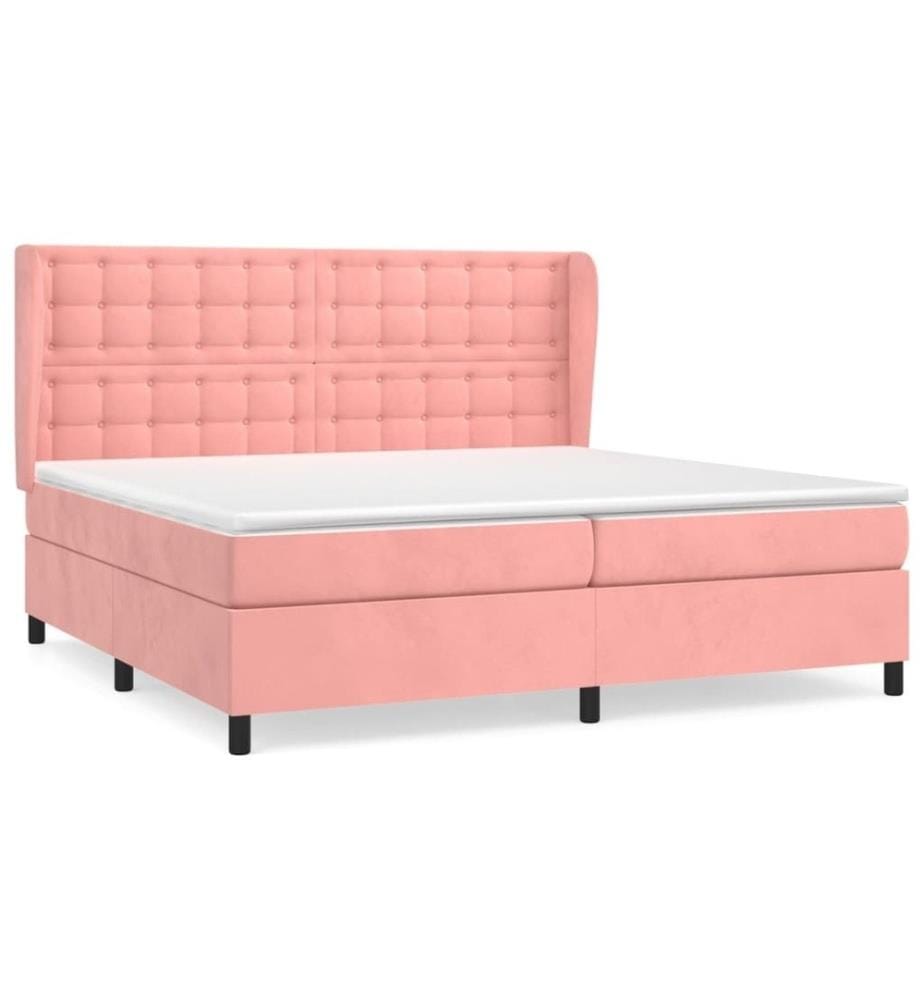 Boxspringbett mit Matratze Rosa 200x200 cm Samt