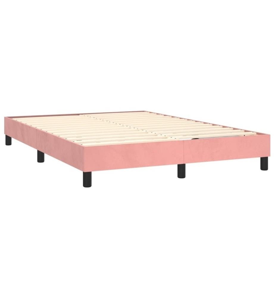 Boxspringbett mit Matratze Rosa 140x200 cm Samt