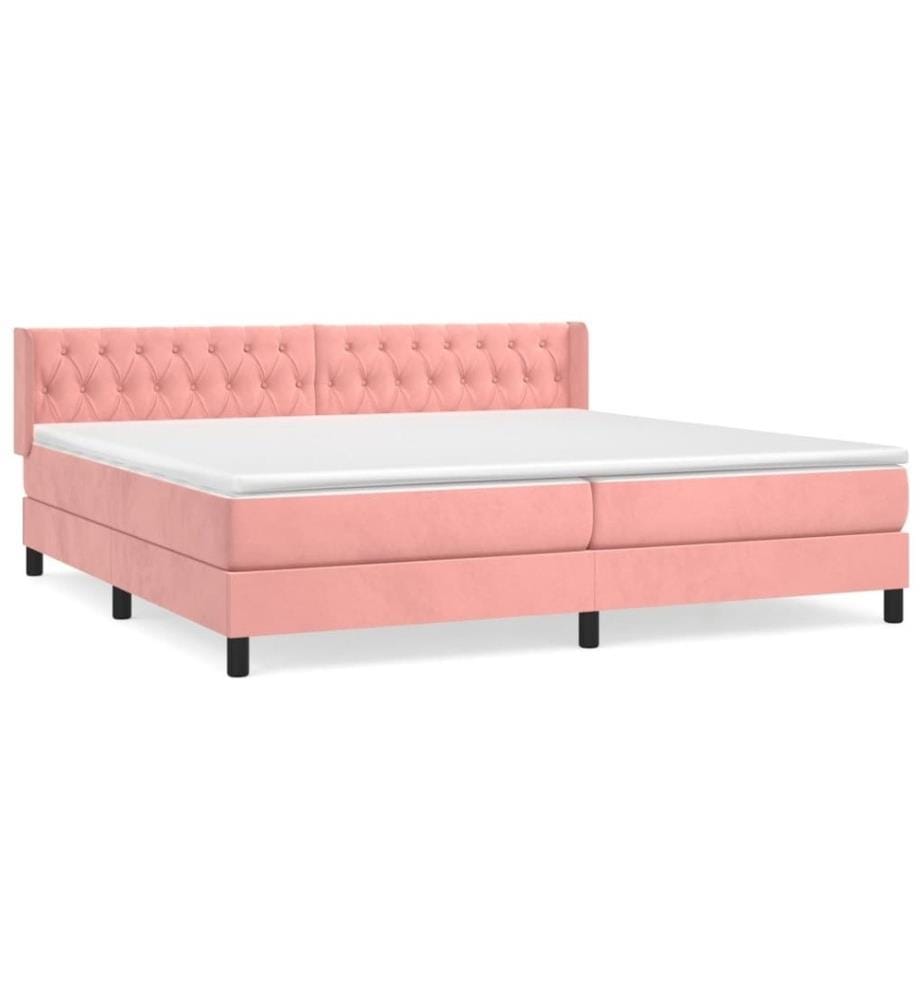 Boxspringbett mit Matratze Rosa 200x200 cm Samt