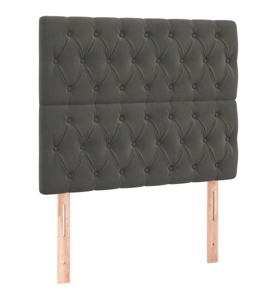 Boxspringbett mit Matratze Dunkelgrau 120x200 cm Samt