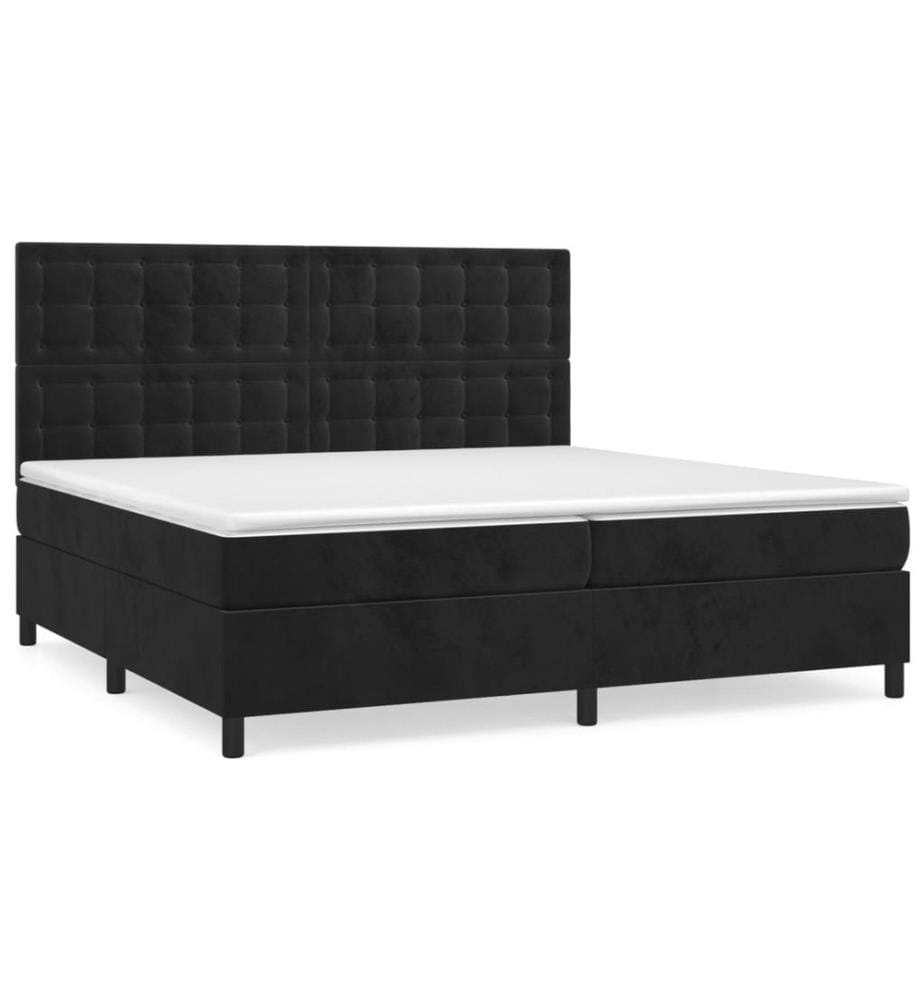Boxspringbett mit Matratze Schwarz 200x200 cm Samt