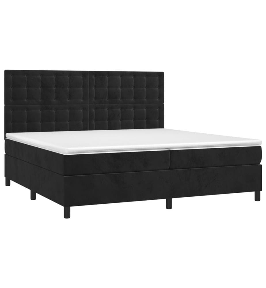 Boxspringbett mit Matratze Schwarz 200x200 cm Samt
