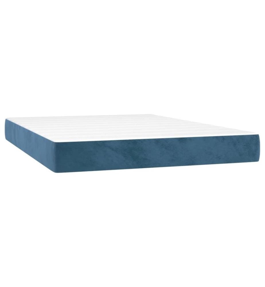 Boxspringbett mit Matratze Dunkelblau 140x200 cm Samt