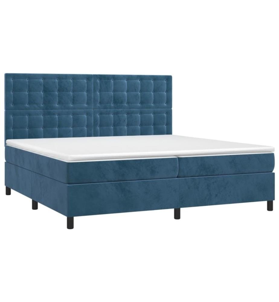 Boxspringbett mit Matratze Dunkelblau 200x200 cm Samt